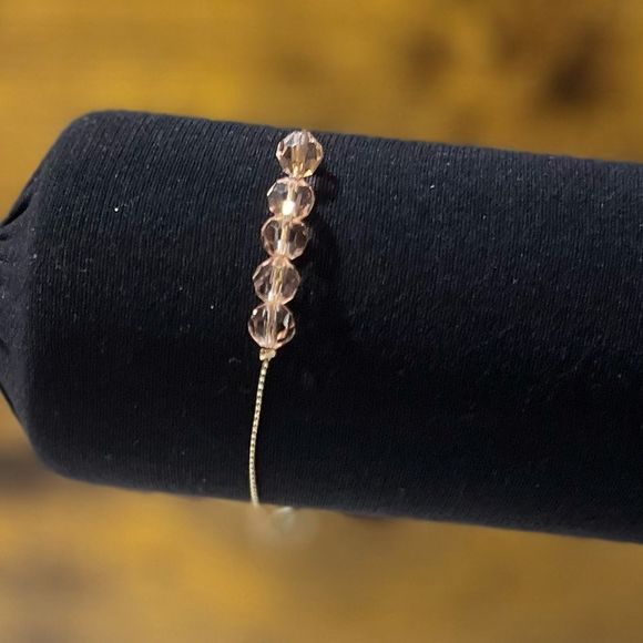 Gold & Pink Beaded Bracelet - Picture 3 of 9